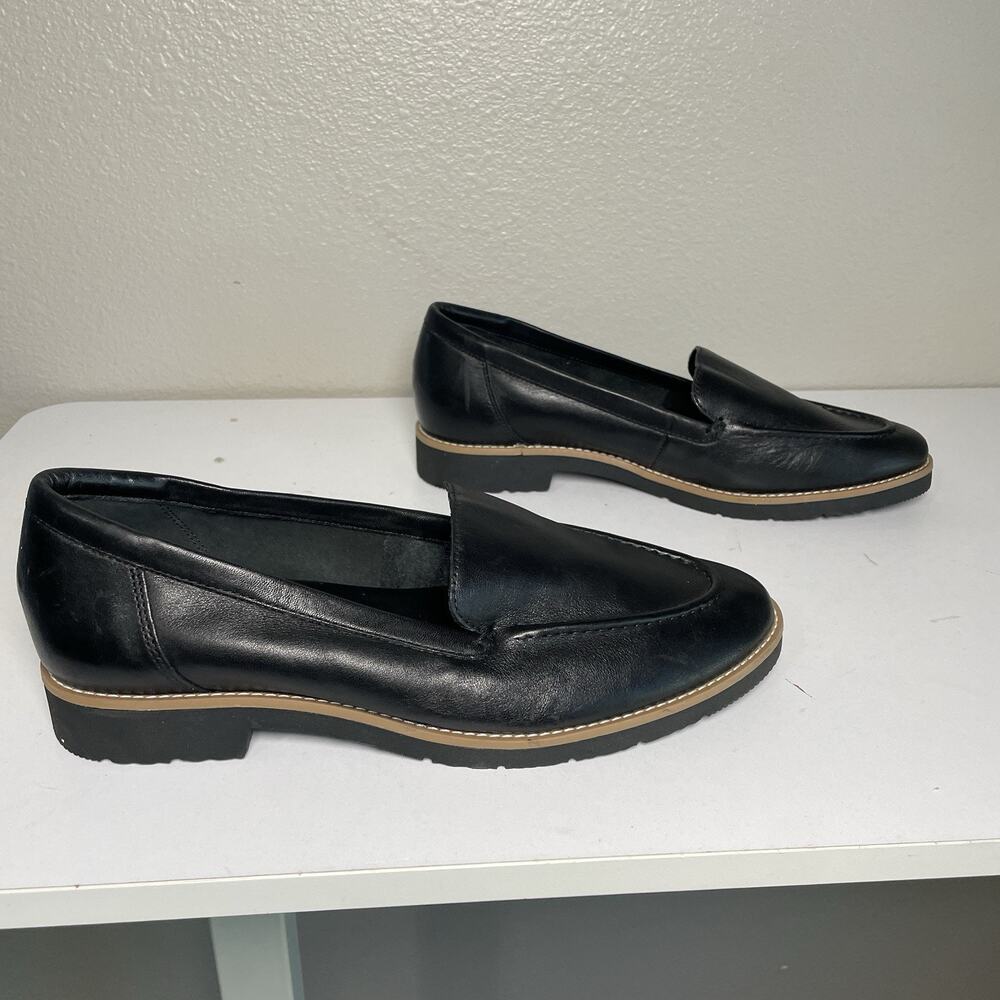 ALDO Leather Loafers Women's Sz 8 Black Slip On Comfort Shoes Flats Work Office